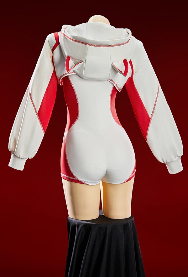 Conjunto de Cosplay de Yoga y Ropa Deportiva Sexy de Estilo Cyberpunk Derivado de Anime Body con Bloques de Color Blanco y Rojo con Chaqueta Corta con Capucha Conjunto de Cosplay de Yoga y Ropa Deportiva Sexy de Estilo Cyberpunk Derivado de Anime Body con Bloques de Color Blanco y Rojo con Chaqueta Corta con Capucha