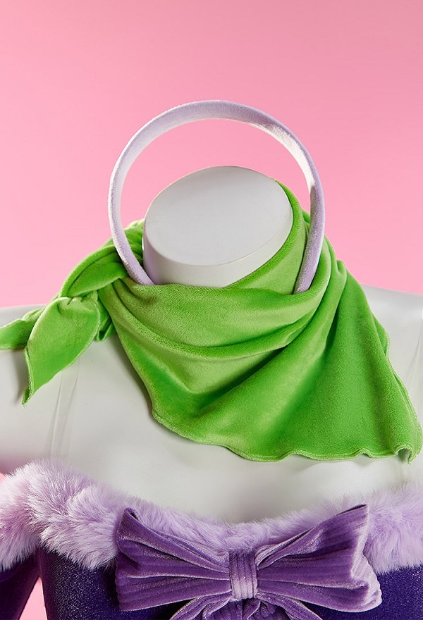 Conjunto Sensual de Invierno Derivado de Daphne Vestido Fuera del Hombro con Bufanda Peluda y Diadema