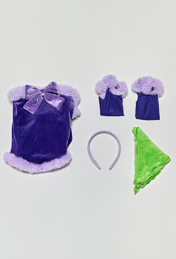 Conjunto Sensual de Invierno Derivado de Daphne Vestido Fuera del Hombro con Bufanda Peluda y Diadema