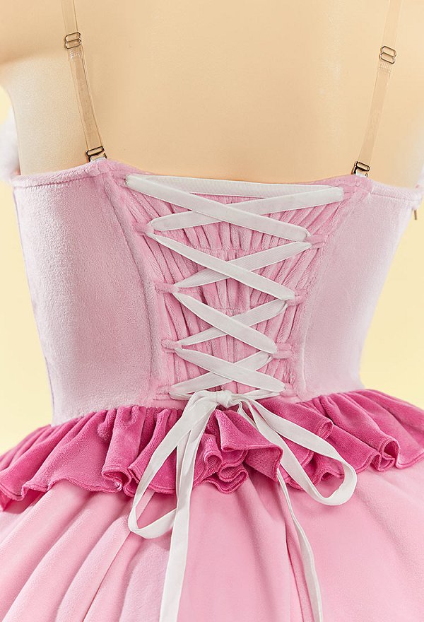 Princess Derivative Sexy Winter Plush Christmas Outfit Strapless Dress and Cape Choker and Gloves