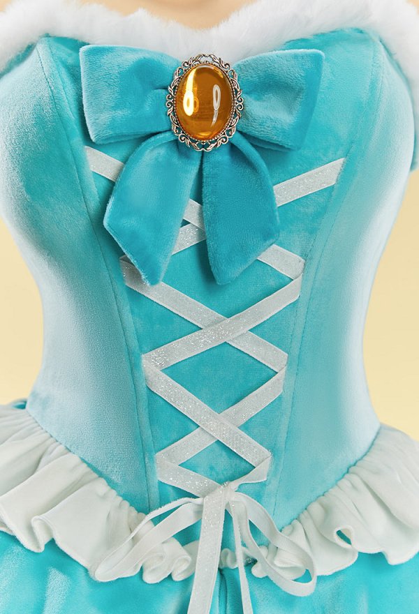 Princess Derivative Sexy Winter Plush Christmas Outfit Strapless Dress and Cape Choker and Gloves