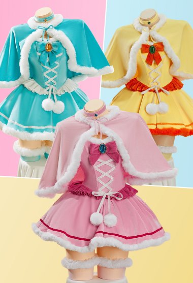 Traje de Peluche de Invierno Sexy Derivado de la Princesa Vestido Sin Tirantes y Cuerda y Guantes