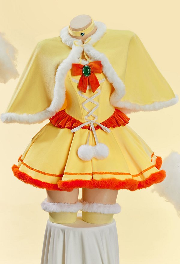 Princess Derivative Sexy Winter Plush Christmas Outfit Strapless Dress and Cape Choker and Gloves