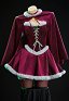 Female Superhero Starfire Derivative Sexy Winter Christmas Cosplay Plush Outfit Suspender Velvet Dress with Cape and Stockings