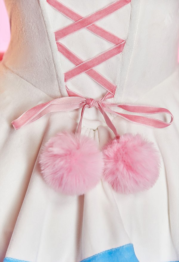 PM Derivative Sexy Cosplay Costume Winter Christmas Plush Set Strapless Dress with Cape and Tail