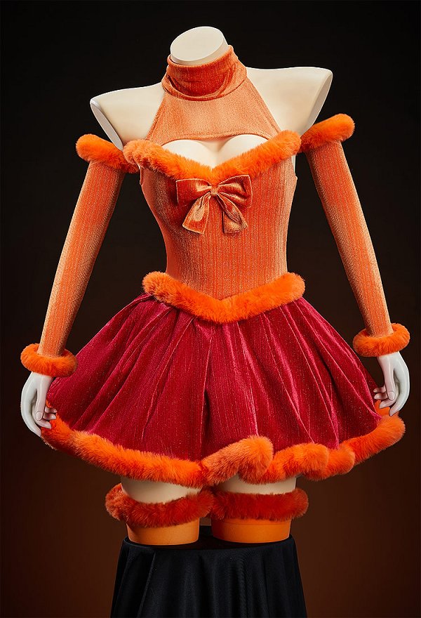 Velma Derivative Sexy Winter Outfit Halter Dress with Sleeves and Socks