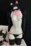 Costume Sexy de Lapine avec Boléro et Culotte Accompagnés d'un Bandeau et d'un Ras-de-cou