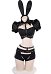 Sexy Bunny Police Officer Traje Hueco-Fuera Corto Top y Falda con Bragas y Banda de Cabeza