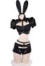 Sexy Bunny Police Officer Outfit Hollow-out Short Top and Skirt with Panty and Headband