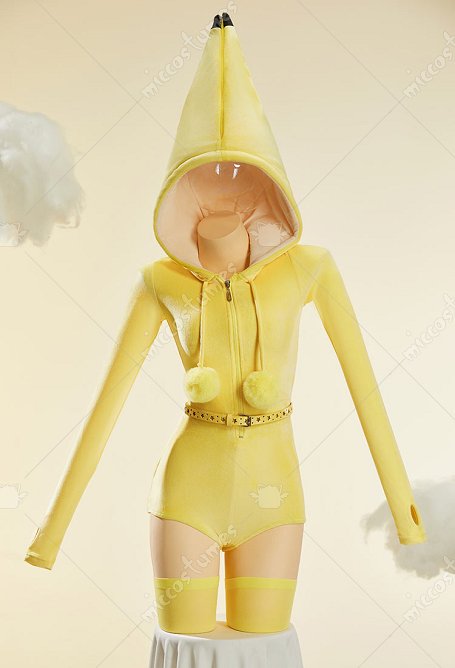 Banana sexy Plüsch Hausanzug witziger geschälter Banana Overall mit Gürtel und Kniestrümpfen