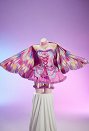 Purple Red Butterfly Sexy Winter Christmas Plush Outfit Set Strapless Dress with Cape and Gloves