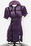 Halloween Sexy Purple Devil Ghost Outfit Set Plush Slit Dress with Hat and Body Harness