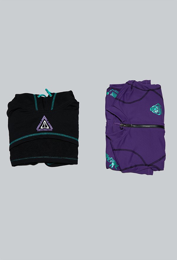 Sexy Cyber-style Yoga Sportswear Outfit Cropped Long-sleeve Bodysuit with Hooded Short Jacket