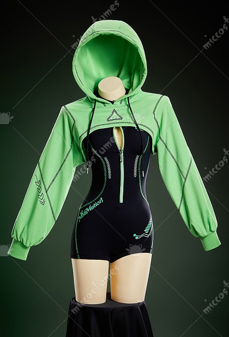 Sexy Cyber-Style Sport Yoga Outfit kurzer langärmeliger Bodysuit mit kapuzenkurzer Jacke
