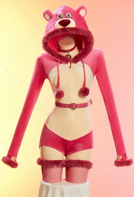 Mono de Felpa con Capucha Derivado de Toy Story Sexy para Ropa de Casa con Cinturón y Medias