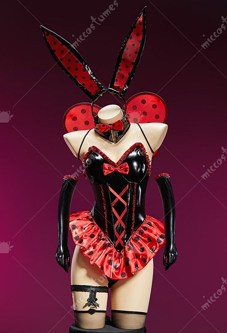 Conjunto de Disfraz Sexy de Conejita de Abeja y Mariquita Body con Hombros Descubiertos con Alas y Diadema