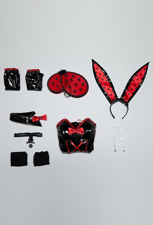 Conjunto de Disfraz Sexy de Conejita de Abeja y Mariquita Body con Hombros Descubiertos con Alas y Diadema Conjunto de Disfraz Sexy de Conejita de Abeja y Mariquita Body con Hombros Descubiertos con Alas y Diadema