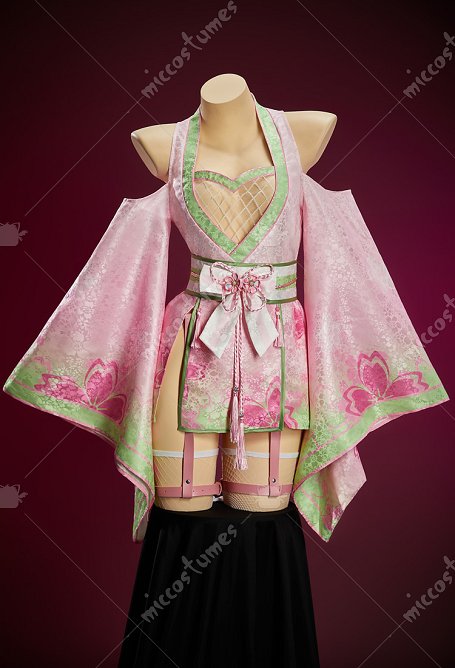 KNY Derivat Sexy Kimono-Stil Kleid mit weiten Ärmeln Gürtel und Socken
