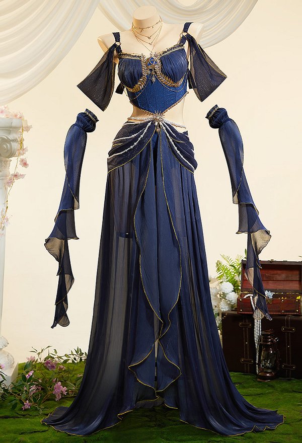 Princess Zelda Derivative Sexy Tanz-Stil Outfit Cut-Out hohem Schlitz Bodysuit mit Armstulpen und Halskette