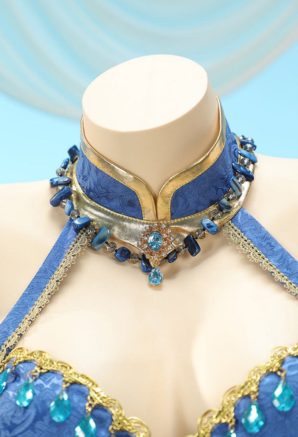 [MobElf] Zelda Derivative Dance Style Outfit Neckholder Rückenfreies Top mit Wickelrock und Ärmeln