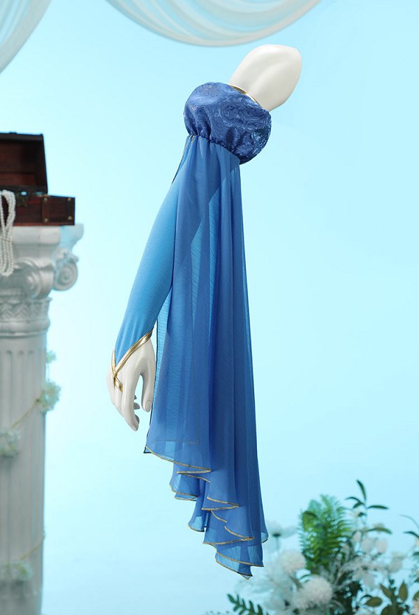 [MobElf] Zelda Derivative Dance Style Outfit Neckholder Rückenfreies Top mit Wickelrock und Ärmeln