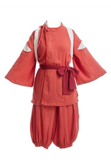 Abrigo y Pantalones de Disfraz de Chihiro Cosplay con Cinturones y Correas de Corbata