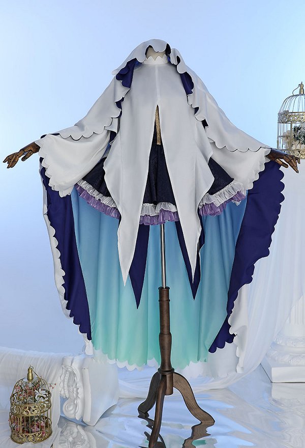 Saint Cecilia and Pastor Lawrence Costume de Cosplay Cecilia Robe et Veste avec Voile et Chaussettes Cuissardes