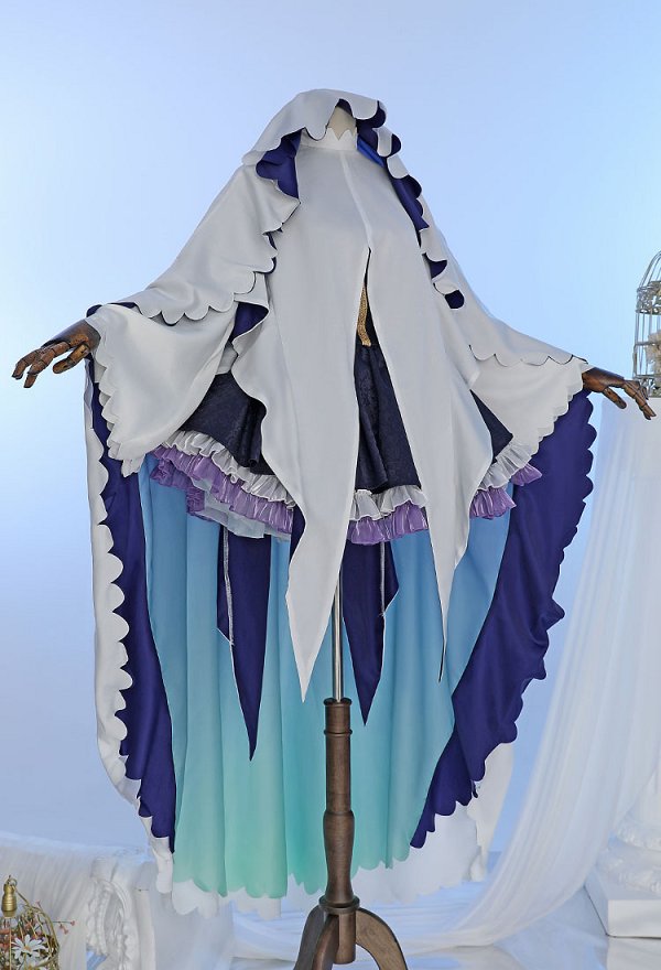 Saint Cecilia and Pastor Lawrence Costume de Cosplay Cecilia Robe et Veste avec Voile et Chaussettes Cuissardes