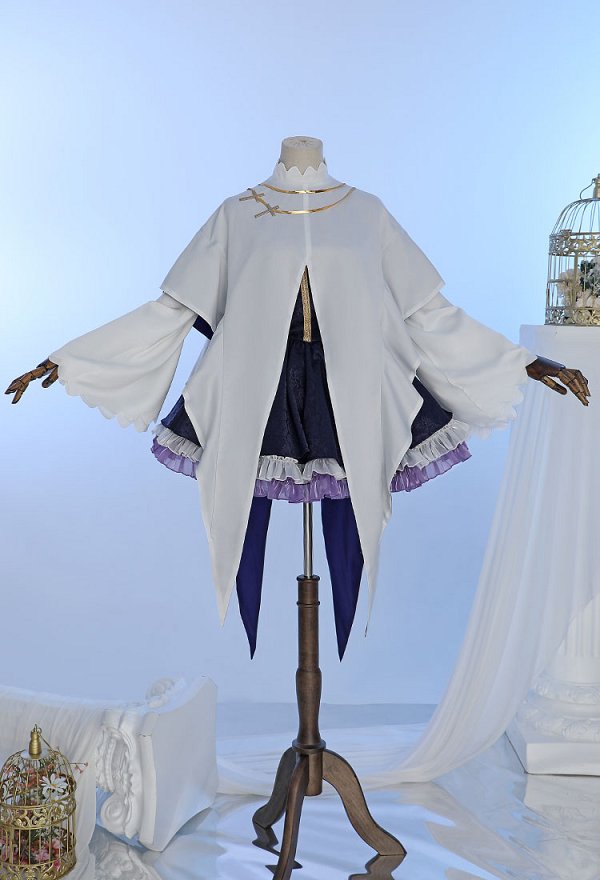 Saint Cecilia and Pastor Lawrence Costume de Cosplay Cecilia Robe et Veste avec Voile et Chaussettes Cuissardes