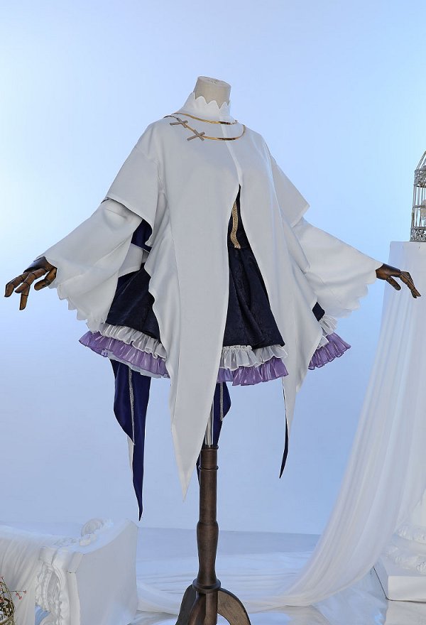Saint Cecilia and Pastor Lawrence Costume de Cosplay Cecilia Robe et Veste avec Voile et Chaussettes Cuissardes