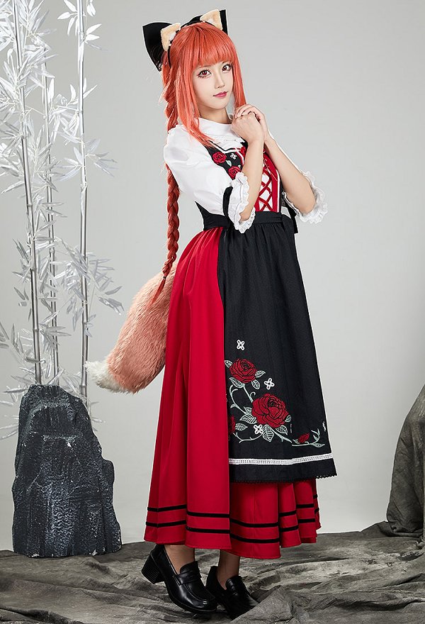 Spice and Wolf Holo Cosplay Costume Dress and Shirt with Tail Headband Spice and Wolf Holo Cosplay Costume Dress and Shirt with Tail Headband