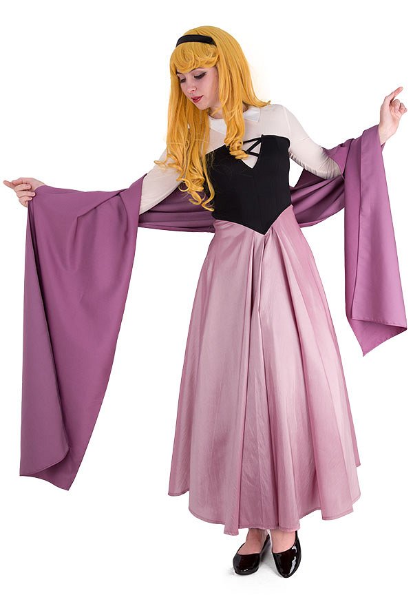 Sleeping Beauty Princess Maiden Dress Cosplay Costume with Corset and Cape Inspired by Princess Aurora