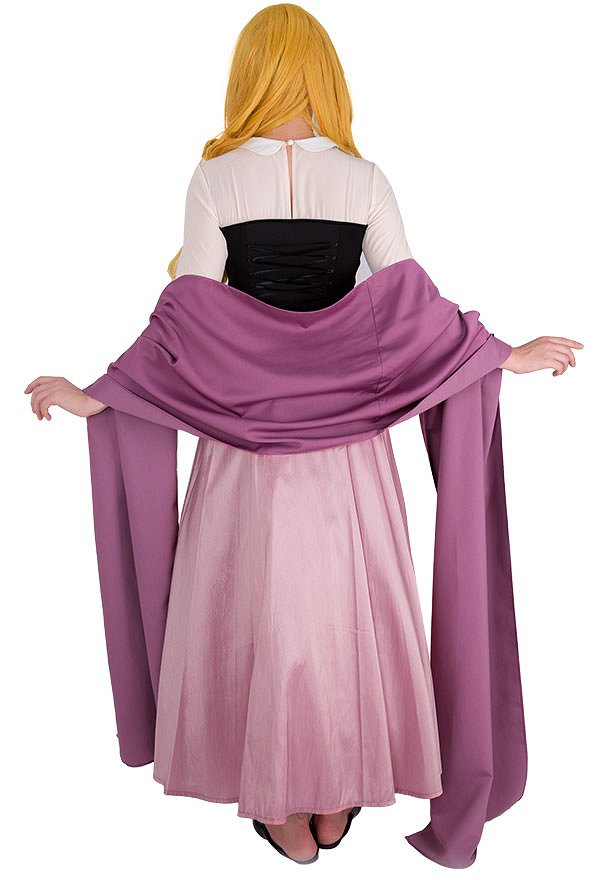 Sleeping Beauty Princess Maiden Dress Cosplay Costume with Corset and Cape Inspired by Princess Aurora