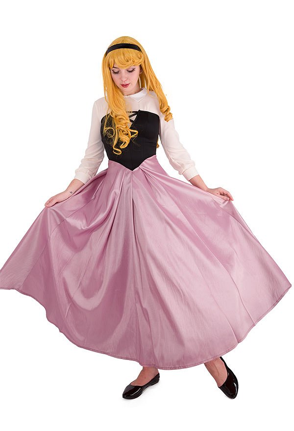Sleeping Beauty Princess Maiden Dress Cosplay Costume with Corset and Cape Inspired by Princess Aurora