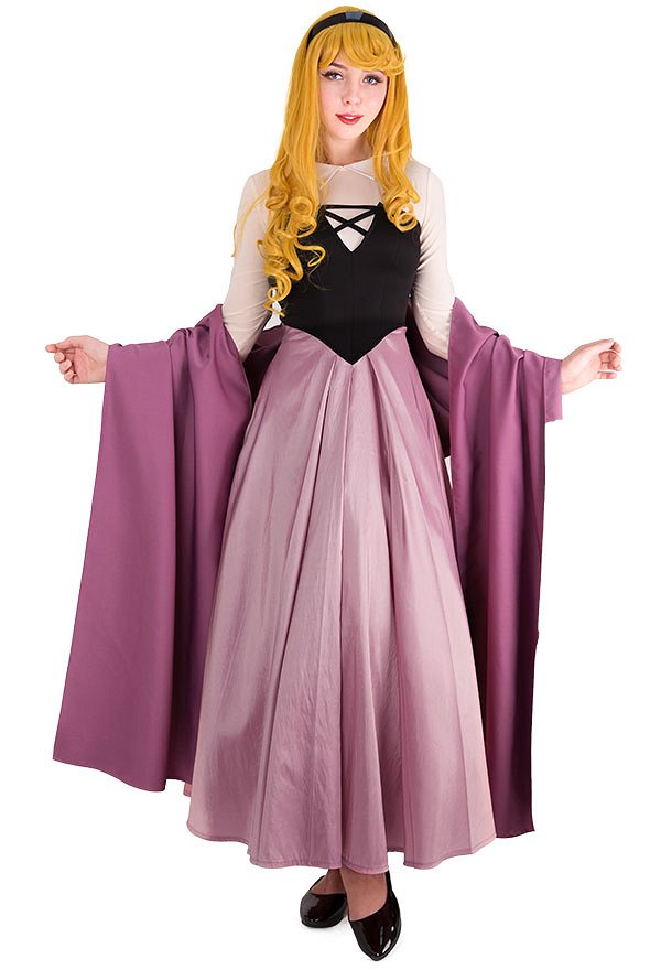 Sleeping Beauty Princess Maiden Dress Cosplay Costume with Corset and Cape Inspired by Princess Aurora