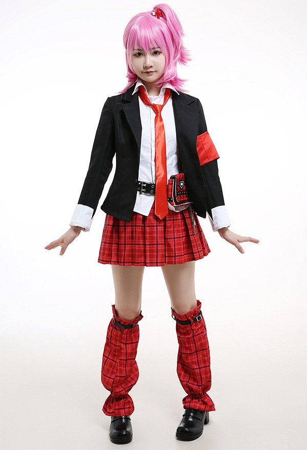 Shugo Chara Amu Hinamori JK Uniform Set Cosplay Costume Outfit with Belt Waist Bag Leg Covers Arm Accessories Tie Headdresses Shugo Chara Amu Hinamori JK Uniform Set Cosplay Costume Outfit with Belt Waist Bag Leg Covers Arm Accessories Tie Headdresses