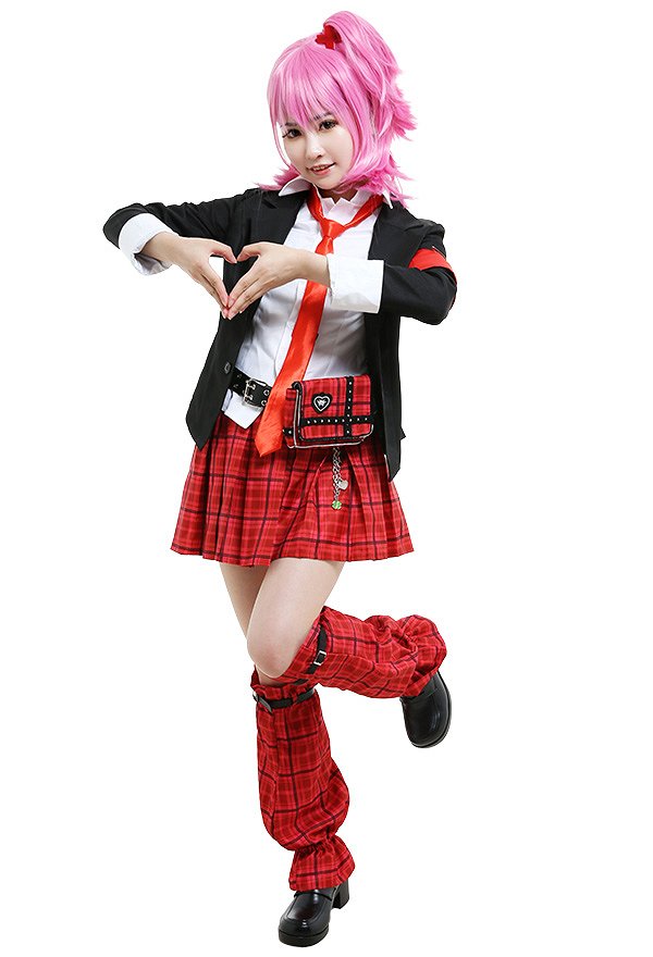 Shugo Chara Amu Hinamori JK Uniform Set Cosplay Costume Outfit with Belt Waist Bag Leg Covers Arm Accessories Tie Headdresses Shugo Chara Amu Hinamori JK Uniform Set Cosplay Costume Outfit with Belt Waist Bag Leg Covers Arm Accessories Tie Headdresses