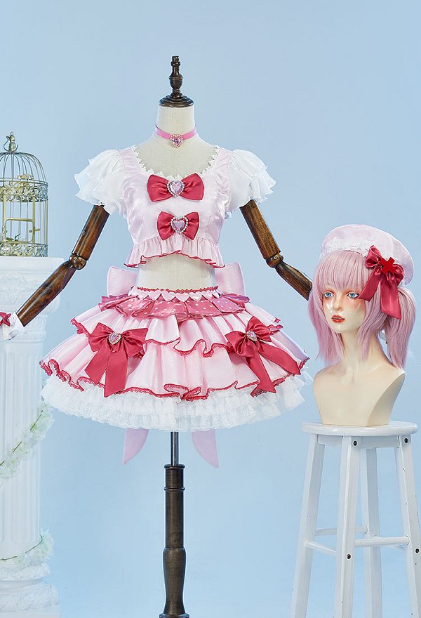 My Guardian Characters Hinamori Amu Cosplay Costume Short Top and Skirt with Gloves and Hat My Guardian Characters Hinamori Amu Cosplay Costume Short Top and Skirt with Gloves and Hat