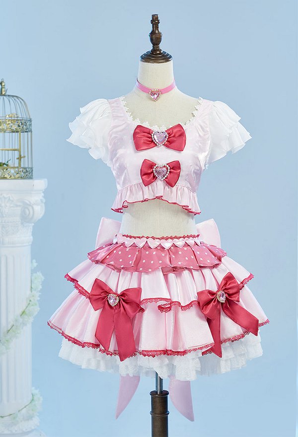My Guardian Characters Hinamori Amu Cosplay Costume Short Top and Skirt with Gloves and Hat My Guardian Characters Hinamori Amu Cosplay Costume Short Top and Skirt with Gloves and Hat