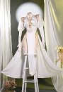 Miccostumes x MobBunny x Chowbie Sister Sexy Lingerie Set Hollowed Halter Dress and Veil with Thigh Socks and Earrings