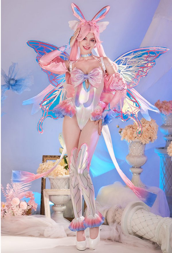 Miccostumes x Sunset Dragon PM Cosplay Kostüm Feen Bodysuit Ärmel mit Kopf Accessoire Rock