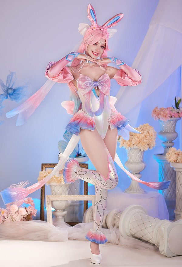 Miccostumes x Sunset Dragon PM Cosplay Kostüm Feen Bodysuit Ärmel mit Kopf Accessoire Rock