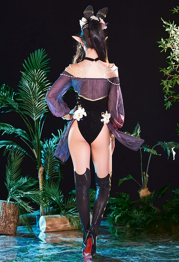 Miccostumes x Sunset Dragon PM Cosplay Kostüm Feen Bodysuit Strumpfhose mit Ohrringen Stirnband Miccostumes x Sunset Dragon PM Cosplay Kostüm Feen Bodysuit Strumpfhose mit Ohrringen Stirnband
