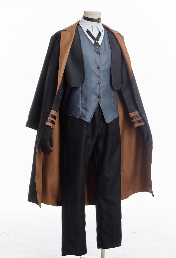 Street Dogs Chuuya Cosplay Costume Shirt Vest and Trousers with Trench Coat and Jacket