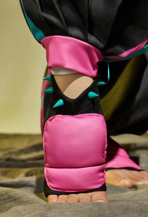 SF 6 Juri Cosplay Kostüm Bodysuit Hose Weste und Handschuhen