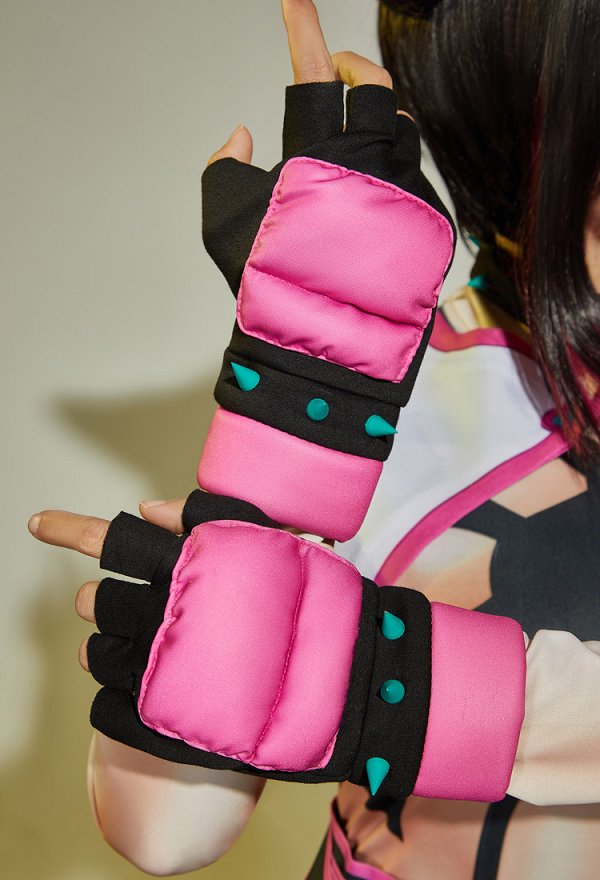 SF 6 Juri Cosplay Kostüm Bodysuit Hose Weste und Handschuhen