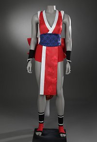 SF SF6 Mai Shiranui Cosplay Costume Red Dress Set Top Shorts with Waistband Gloves Tail