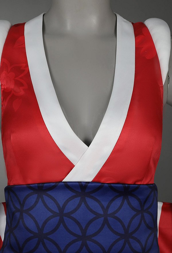 SF SF6 Mai Shiranui Cosplay Kostüm Rotes Kleid Oberteil Shorts Bund Handschuhen Schwanz