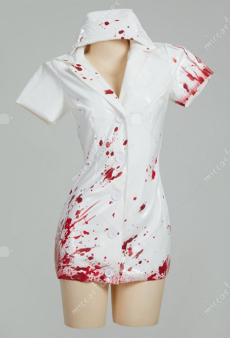 Silent Hill Krankenschwester Cosplay Kostüm Halloween Gothic Bluse Kleid Krankenschwester Mütze
