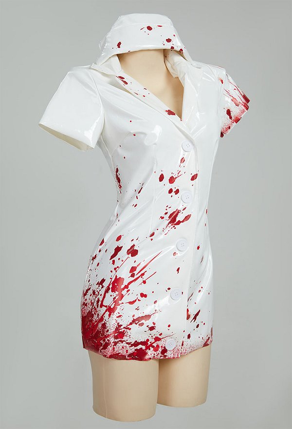 Silent Hill Nurse Cosplay Costume Halloween Gothic Blouse Dress and Nurse Hat Silent Hill Nurse Cosplay Costume Halloween Gothic Blouse Dress and Nurse Hat
